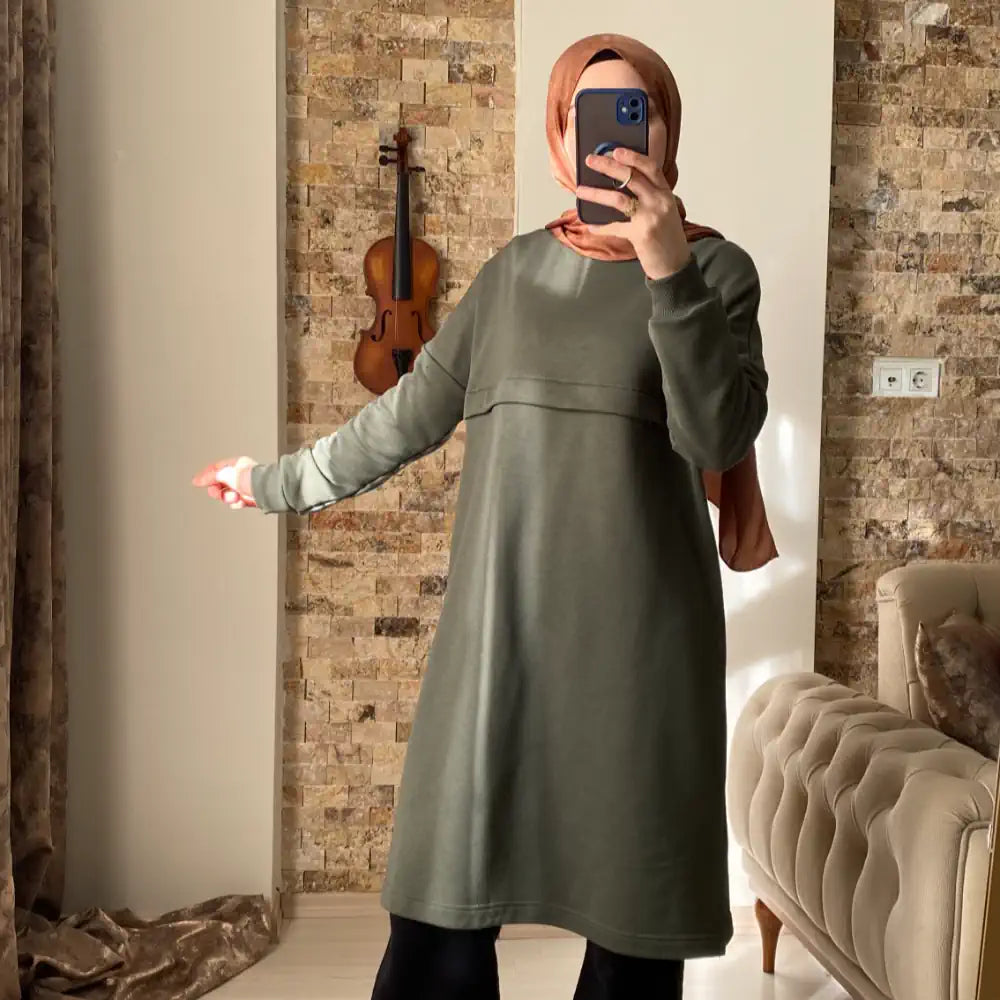 Tunika-khaki-reissverschluss